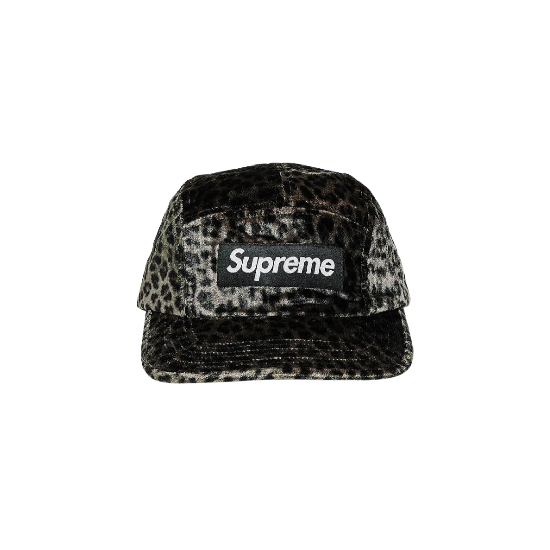 Supreme Leopard Velvet Camp Cap