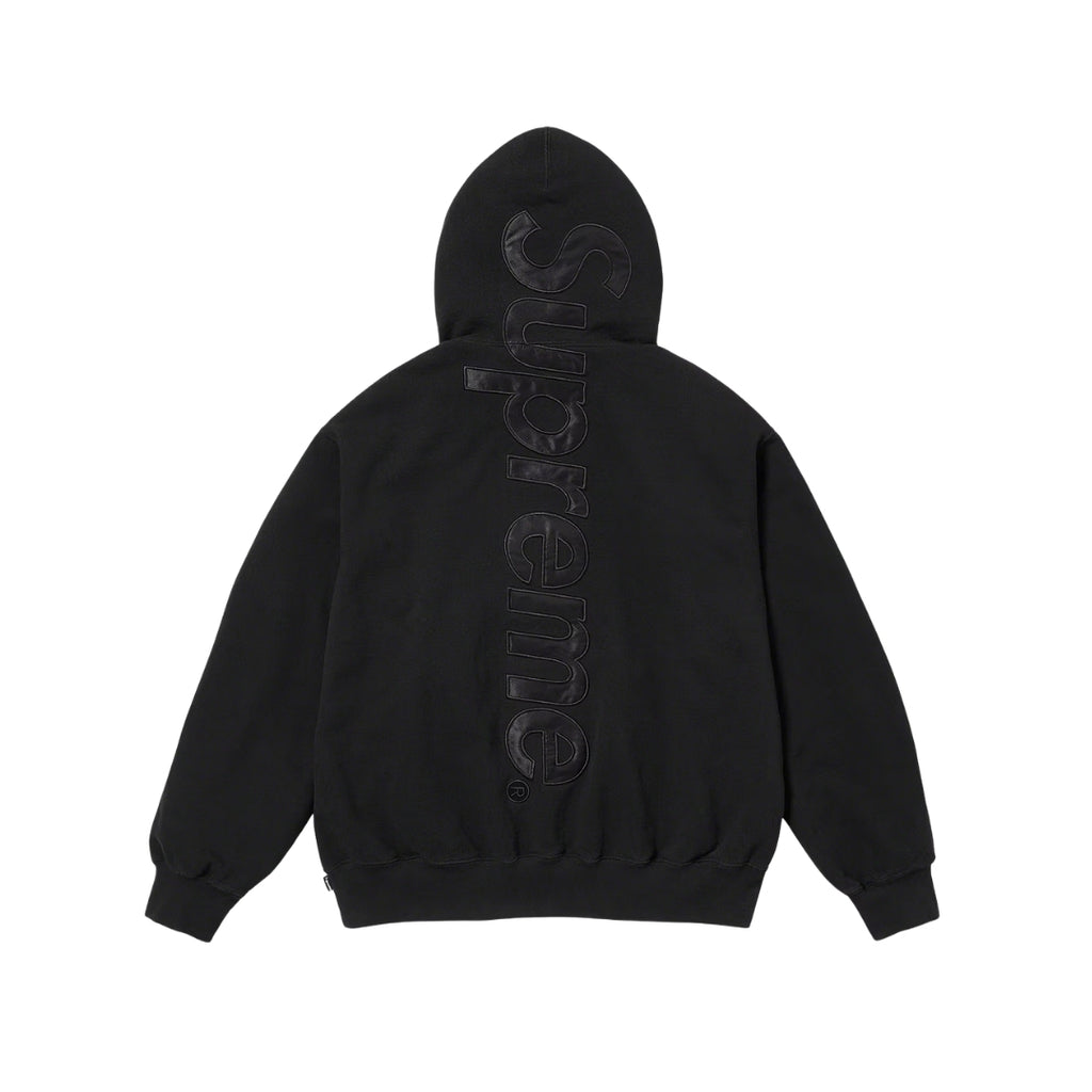 Supreme Triple Black Satin Appliqué Hoodie