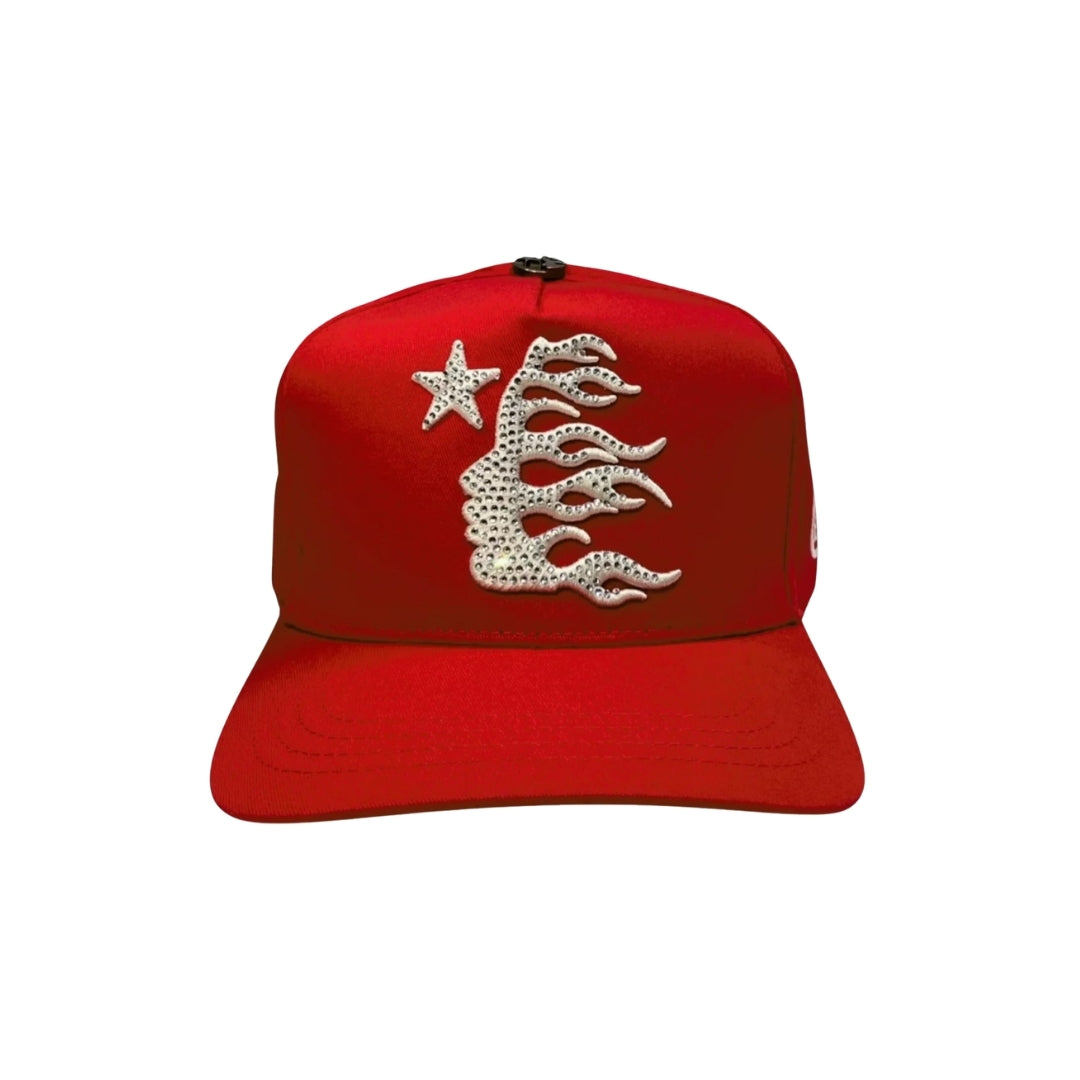 Hellstar Logo Rhinestone Red Cap