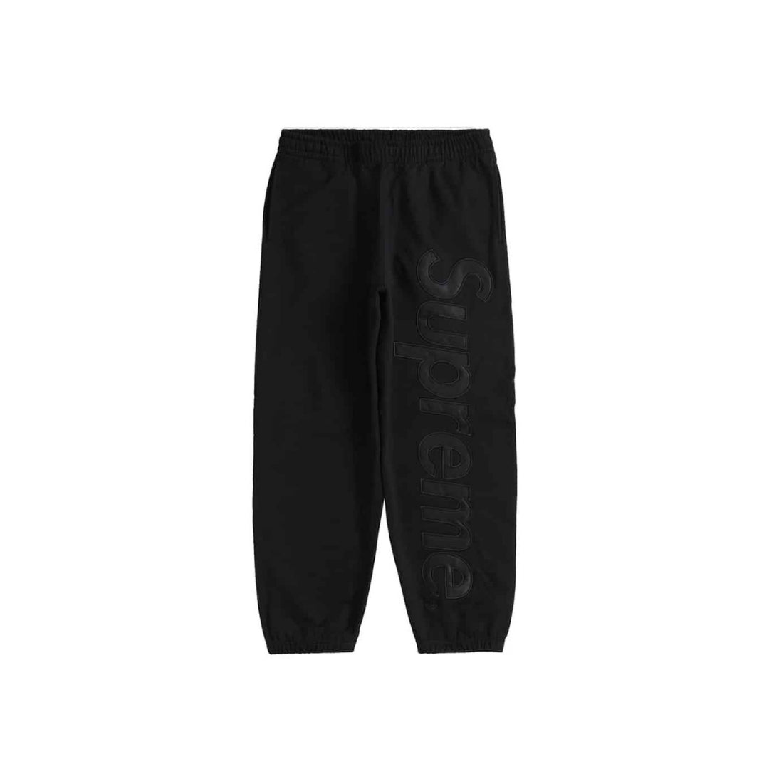 Supreme Triple Black Satin Appliqué Pant