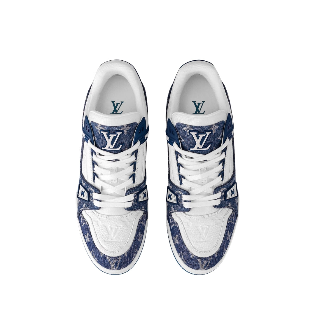LV Trainer Monogram Denim White Blue