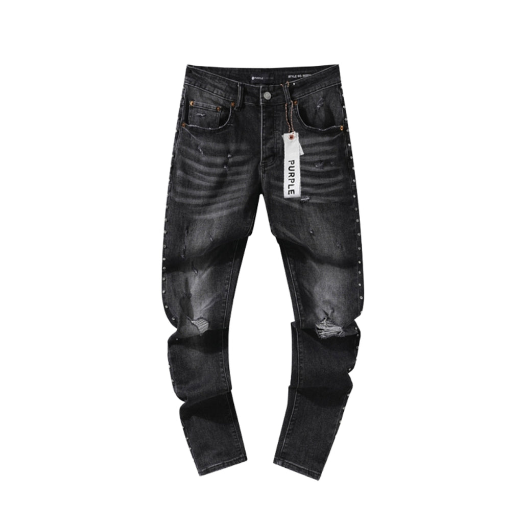 Purple Metallic Slim Black Jean