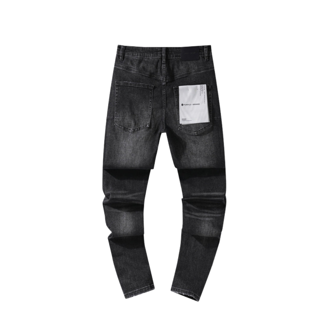 Purple Metallic Slim Black Jean