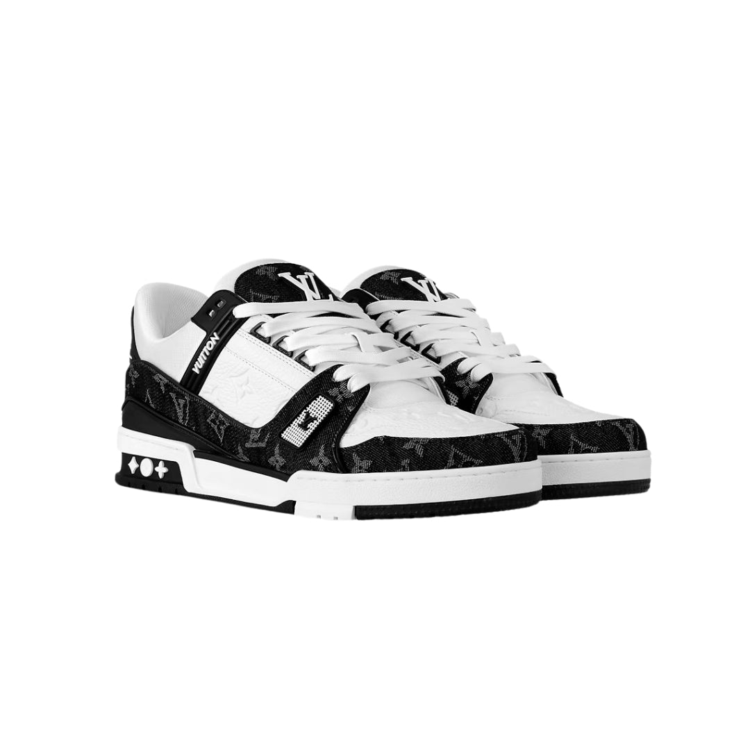 LV Trainer Monogram Denim White Black