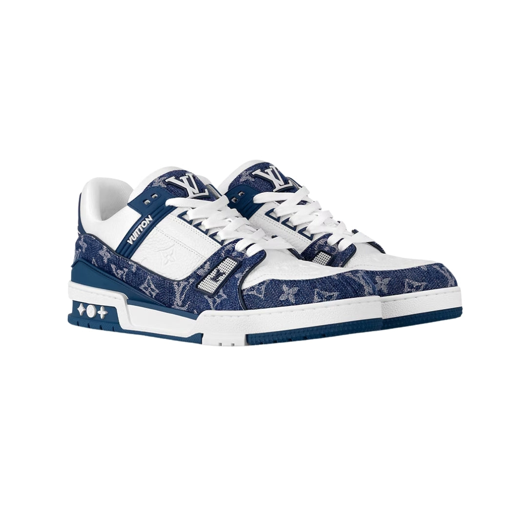 LV Trainer Monogram Denim White Blue