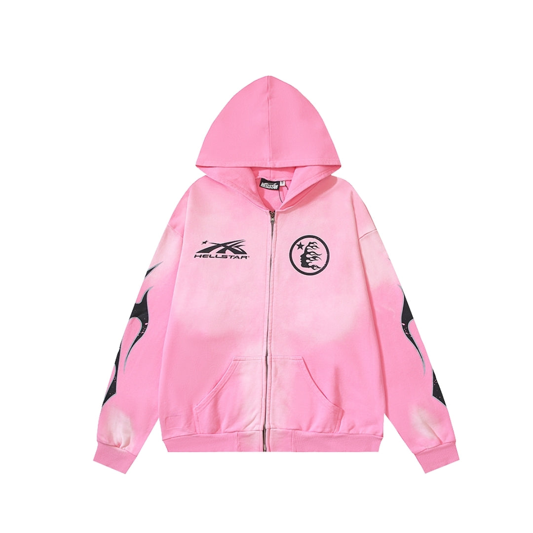 Hellstar Sports Pink Zip Hoodie – DEPARMENT